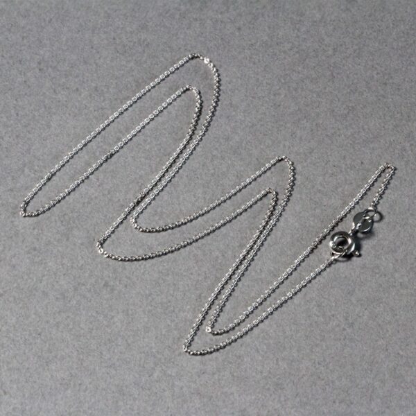 14k White Gold Oval Cable Link Chain (0.85 mm) - Image 3