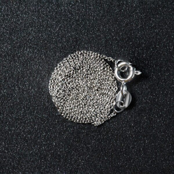 14k White Gold Oval Cable Link Chain (0.85 mm) - Image 6