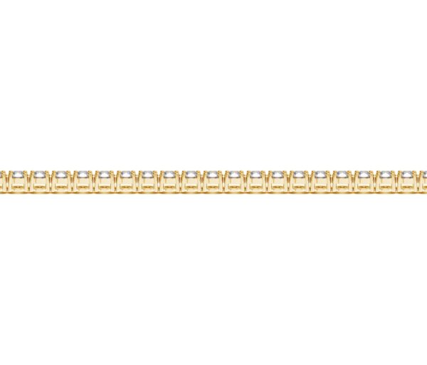 14k Yellow Gold Round Diamond Tennis Bracelet (4 cttw) - Image 3