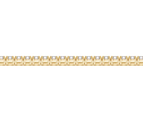 14k Yellow Gold Round Diamond Tennis Bracelet (6 cttw) - Image 3