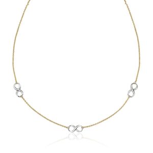 14k Two-Tone Gold Chain Necklace with Polished Infinity Stations