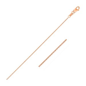 14k Pink Gold Oval Cable Link Chain (0.85 mm)