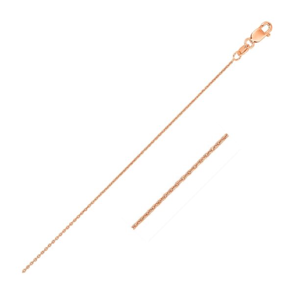 14k Pink Gold Oval Cable Link Chain (0.85 mm)