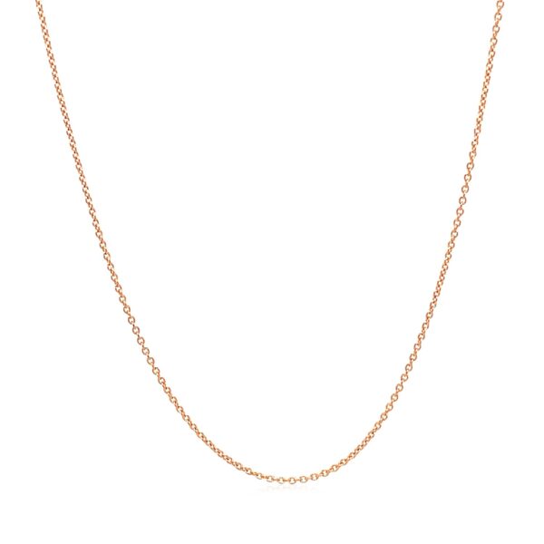 14k Pink Gold Oval Cable Link Chain (0.85 mm) - Image 2