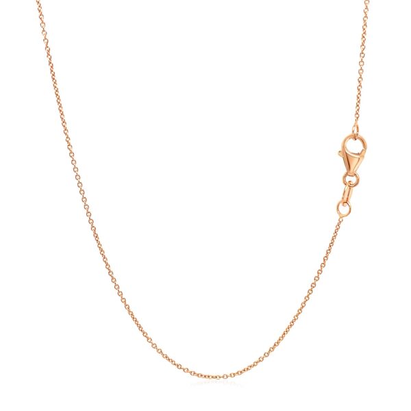 14k Pink Gold Oval Cable Link Chain (0.85 mm) - Image 3