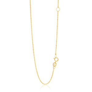 14k Yellow Gold Adjustable Singapore Chain (1.00 mm)