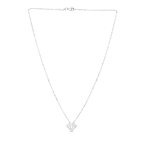 Diamond Symbol Pendant in 14k White Gold - Image 2