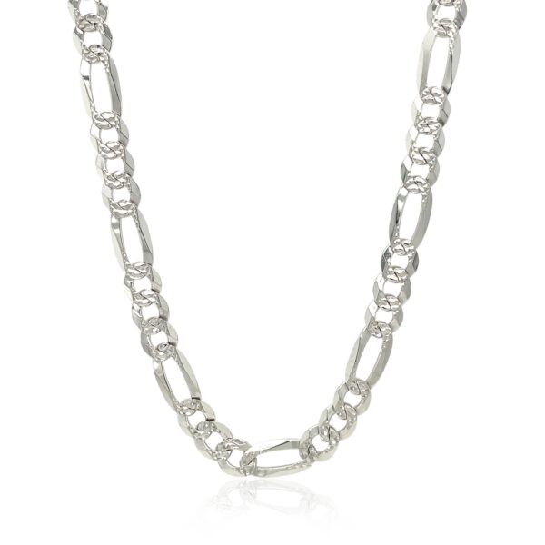 Sterling Silver Rhodium Plated Classic Figaro Chain (6.30 mm) - Image 2