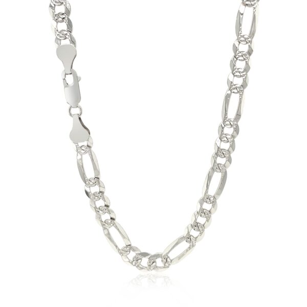 Sterling Silver Rhodium Plated Classic Figaro Chain (6.30 mm) - Image 3