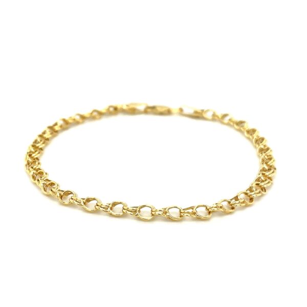 Round Link Charm Bracelet in 10k Yellow Gold (3.00 mm) - Image 2