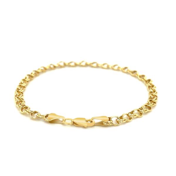 Round Link Charm Bracelet in 10k Yellow Gold (3.00 mm) - Image 3