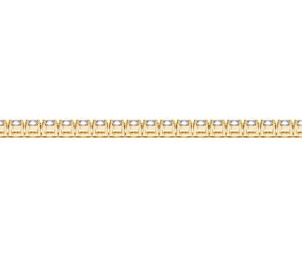 14k Yellow Gold Round Diamond Tennis Bracelet (5 cttw) - Image 3