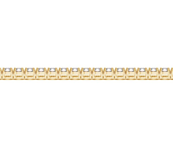 14k Yellow Gold Round Diamond Tennis Bracelet (10 cttw) - Image 3