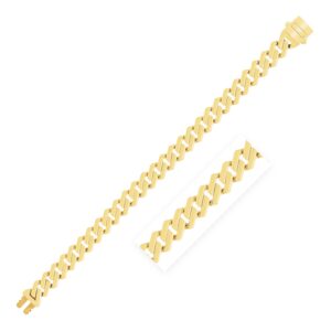 14k Yellow Gold High Polish Modern Lite Edge Bracelet  (11.50 mm)