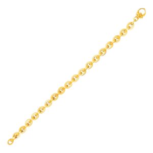Shiny Oval Link Bracelet in 14k Yellow Gold (6.50 mm)