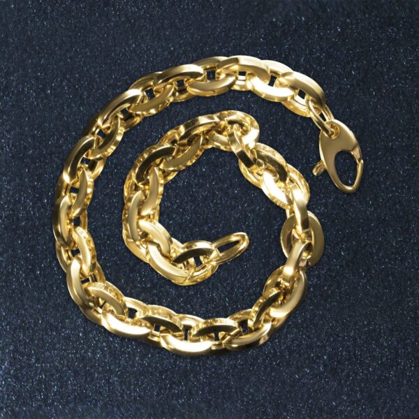 Shiny Oval Link Bracelet in 14k Yellow Gold (6.50 mm) - Image 3