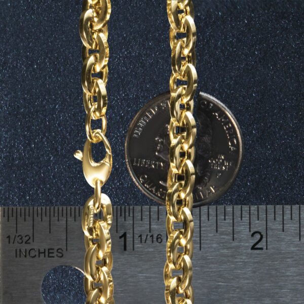 Shiny Oval Link Bracelet in 14k Yellow Gold (6.50 mm) - Image 4