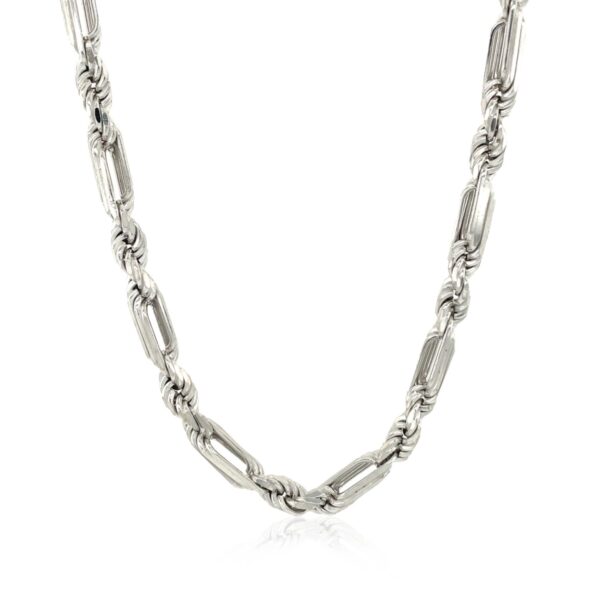 Sterling Silver Rhodium Plated Figarope Chain (5.00 mm) - Image 2