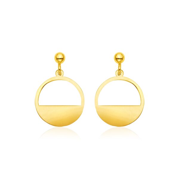 14k Yellow Gold Half Open Circle Earrings