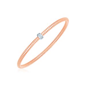 14k Rose Gold Stretch Bangle with Diamonds (3.00 mm)