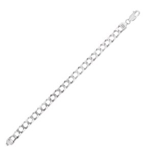 Sterling Silver Mens Bracelet in Cuban Curb Link Style (8.10 mm)
