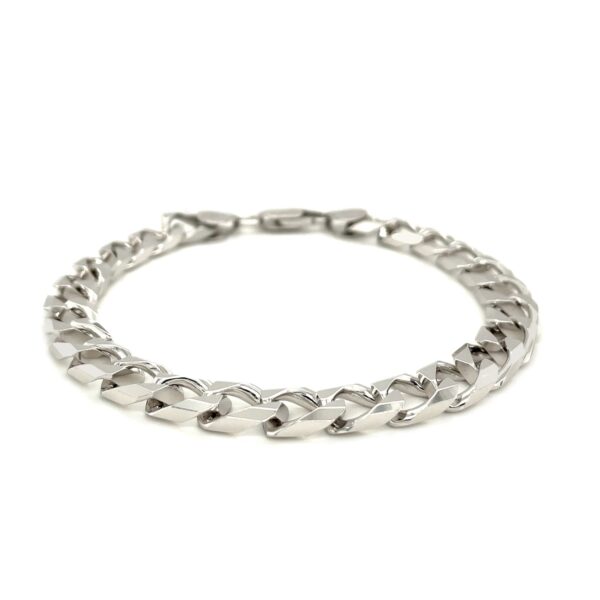 Sterling Silver Mens Bracelet in Cuban Curb Link Style (8.10 mm) - Image 2