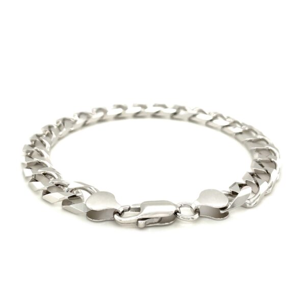 Sterling Silver Mens Bracelet in Cuban Curb Link Style (8.10 mm) - Image 3