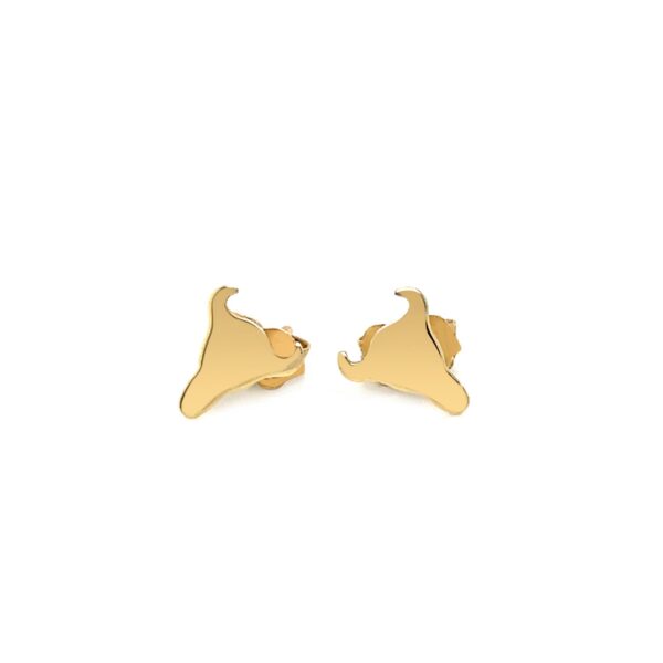 14K Yellow Gold Longhorn Earrings - Image 2