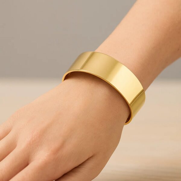 Designer Bold Width Bracelet in 14K Yellow Gold (24.60 mm) - Image 6
