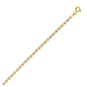 14K Tri Color Gold Pave Valentino Chain (2.00 mm)