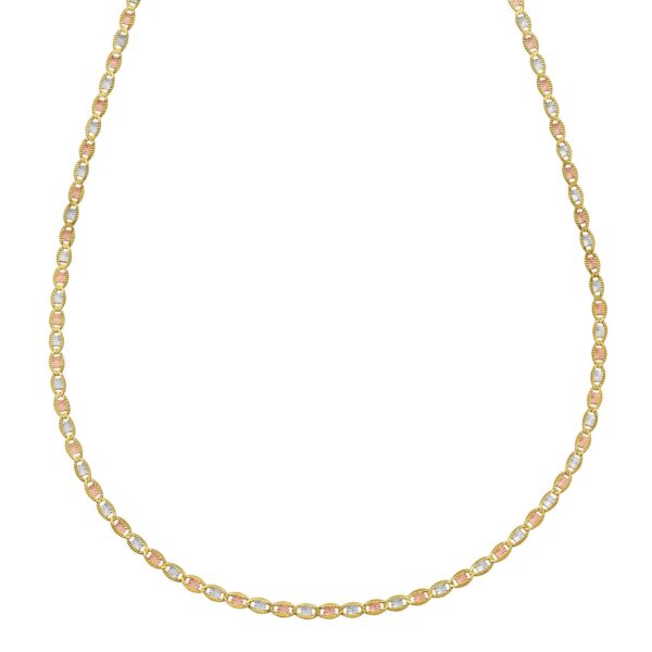 14K Tri Color Gold Pave Valentino Chain (2.00 mm) - Image 2