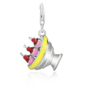 Sterling Silver Multi Color Enameled Banana Split Charm