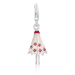 Sterling Silver Multi Tone Enameled Umbrella Charm