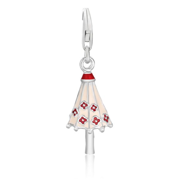 Sterling Silver Multi Tone Enameled Umbrella Charm
