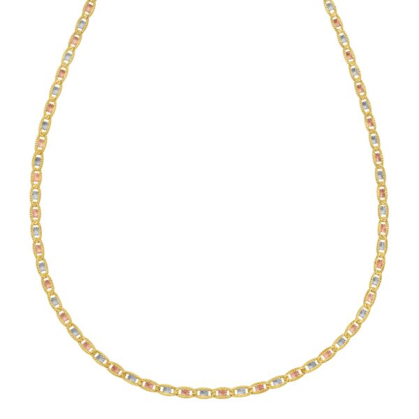 14K Tri Color Gold Pave Valentino Chain (2.50 mm) - Image 2