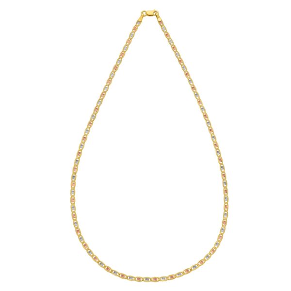 14K Tri Color Gold Pave Valentino Chain (2.50 mm) - Image 3