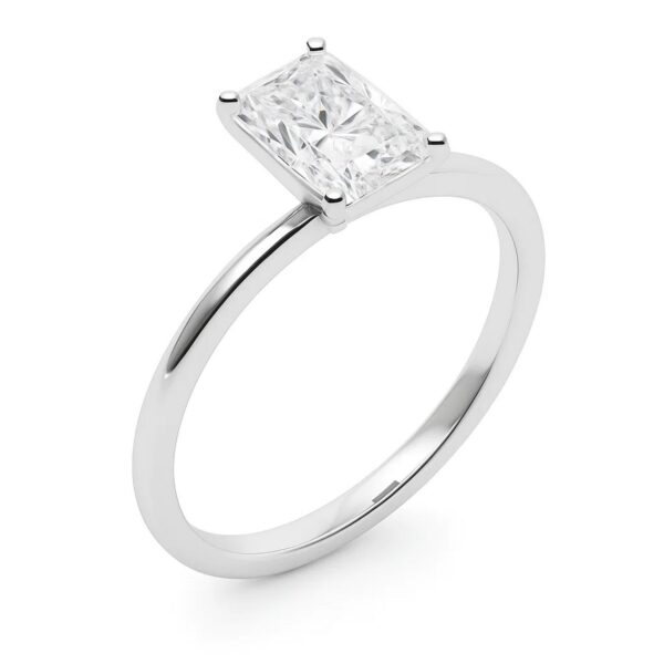 5 Carat Radiant Lab Grown IGI G/VS1 Diamond Solitaire Ring in 14K White Gold - Image 3