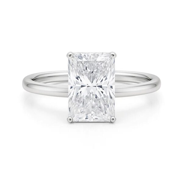 5 Carat Radiant Lab Grown IGI G/VS1 Diamond Solitaire Ring in 14K White Gold - Image 4