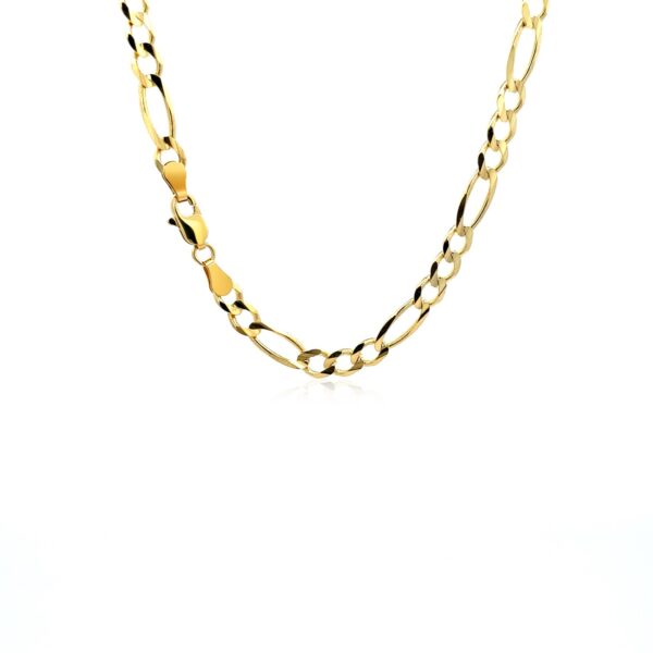 10K Yellow Gold Solid Figaro Chain (4.50 mm) - Image 3