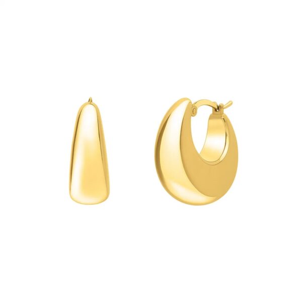 14k Yellow Gold Large Tapered Hoop Earrings(20x20mm)