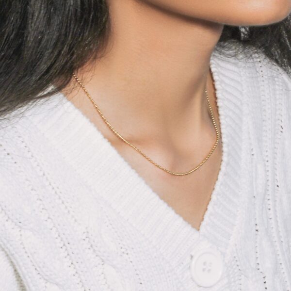 18k Yellow Gold Bead Chain 1.5mm (1.50 mm) - Image 2