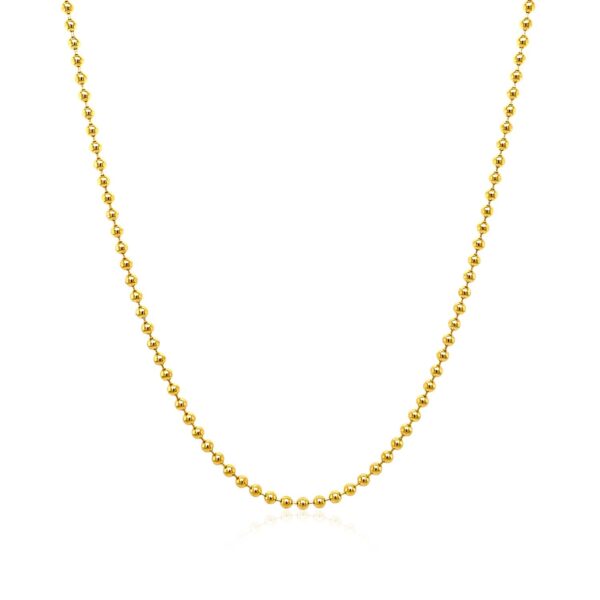 18k Yellow Gold Bead Chain 1.5mm (1.50 mm) - Image 3
