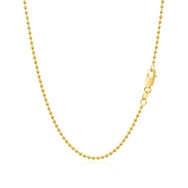 18k Yellow Gold Bead Chain 1.5mm (1.50 mm) - Image 4