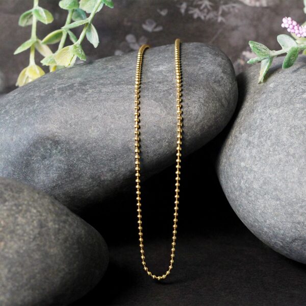18k Yellow Gold Bead Chain 1.5mm (1.50 mm) - Image 5