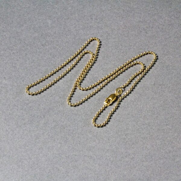 18k Yellow Gold Bead Chain 1.5mm (1.50 mm) - Image 6