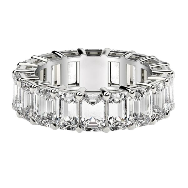 Emerald Cut Lab Grown Diamond Eternity Ring in 14k White Gold (8 cttw FG/VS2) - Image 2