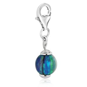 Sterling Silver Beach Ball Opal Finished Charm