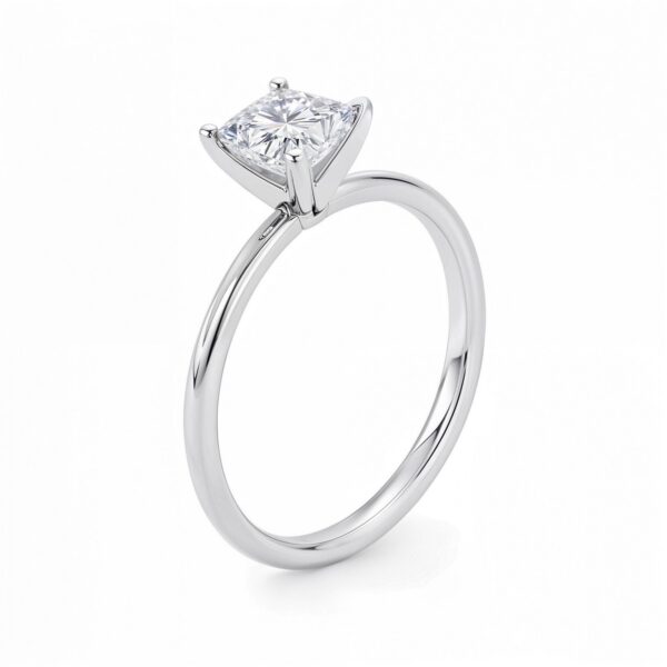 1 Carat Princess Lab Grown IGI G/VS1 Diamond Solitaire Ring in 14K White Gold - Image 3