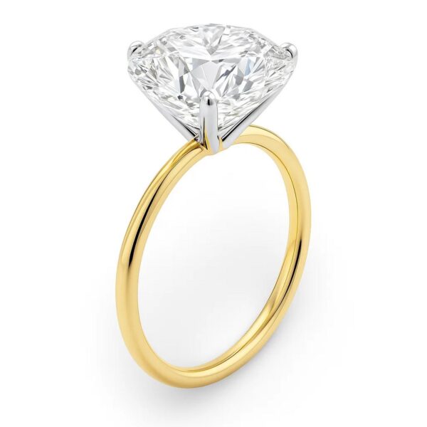 5 Carat Round Lab Grown IGI G/VS1 Diamond Solitaire Ring in 10K Yellow Gold - Image 3