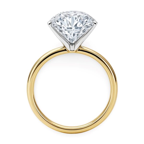 5 Carat Round Lab Grown IGI G/VS1 Diamond Solitaire Ring in 10K Yellow Gold - Image 5